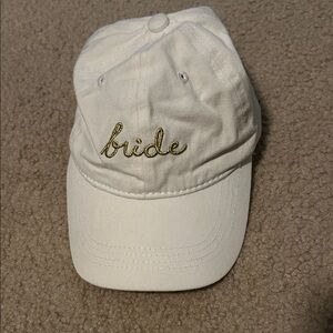 Francesca's Collections White Bride Hat with Gold Embroidery